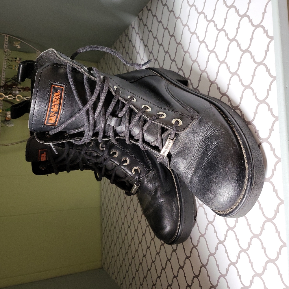 Harley Davidson Black Leather Riding boots Ladies size 9